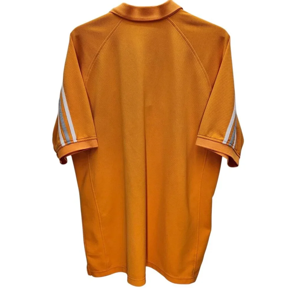 Adidas Tennessee Vols Polo Shirt Mens XL Orange White Short Sleeves Football